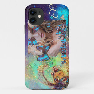 CAPA PARA iPhone DA Case-Mate BORRACHA AZUL COM MONOGRAMA DE ESPUMANTES DOURADOS