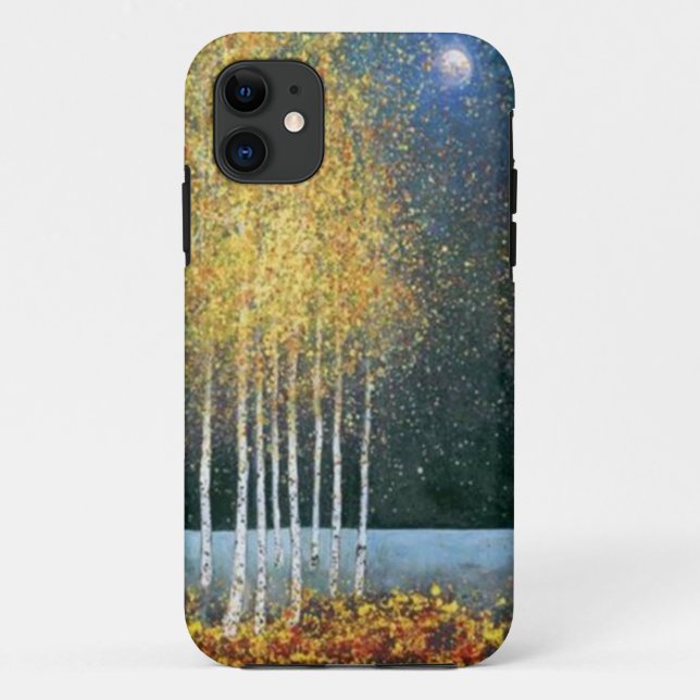 Capa Para iPhone Da Case-Mate Bosque do ouro da lua azul (Verso)
