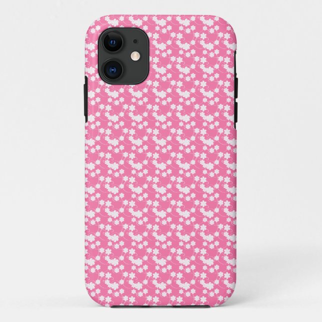 Capa Para iPhone Da Case-Mate Branco na Floral Rosa (Verso)