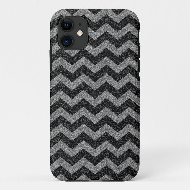 Capa Para iPhone Da Case-Mate Brilho Sparkly de prata de Chevron (Verso)