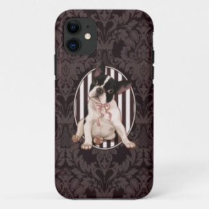 Capa Para iPhone Da Case-Mate Buldogue francês chique e damasco preto