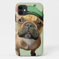 Bulgue francês marrom com chapéu verde