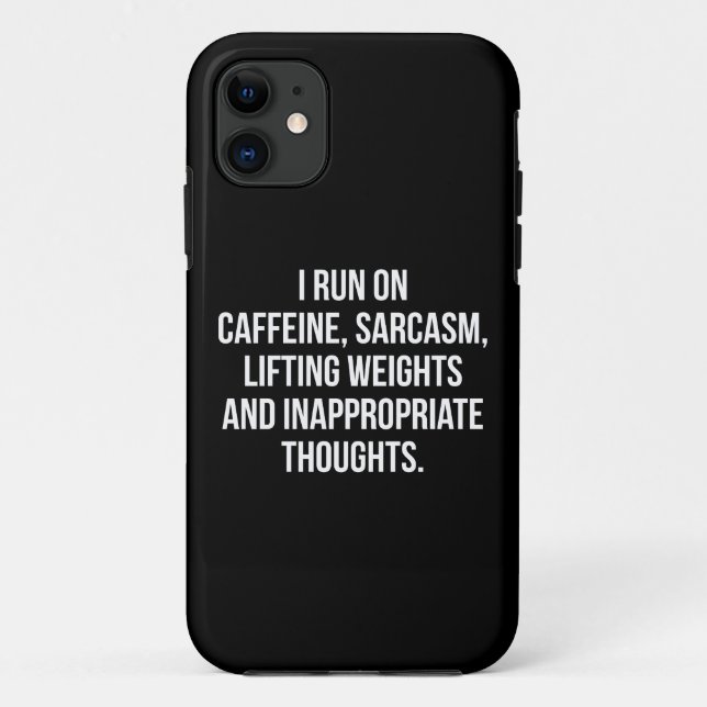 Capa Para iPhone Da Case-Mate Cafeína, Sarcasmo, Levantamento De Pesos, Pensamen (Verso)