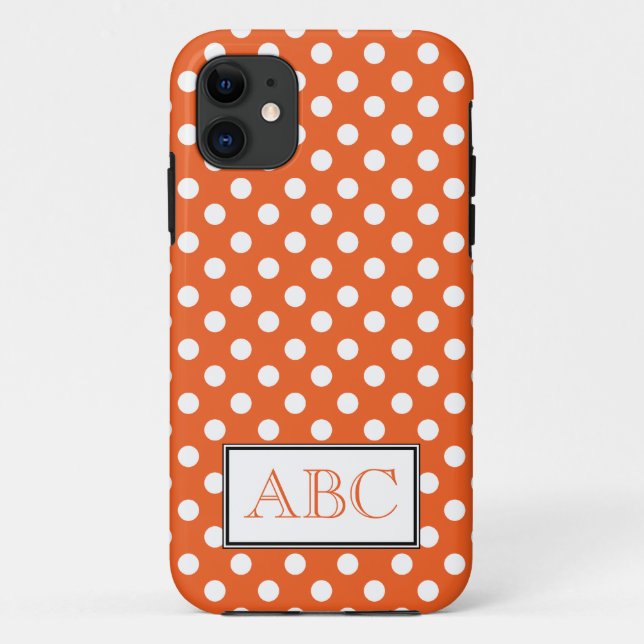 Capa Para iPhone Da Case-Mate Caixa alaranjada & branca das bolinhas do iPhone 5 (Verso)