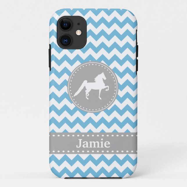 Capa Para iPhone Da Case-Mate Caixa azul customizável do iPhone 5 de Saddlebred (Verso)