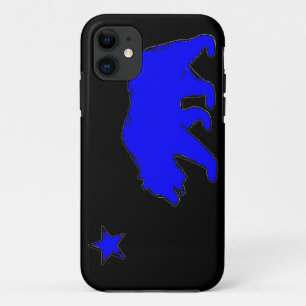 Capa Para iPhone Da Case-Mate Caixa azul de néon do iphone 5 do urso da bandeir