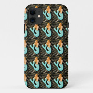 Capa Para iPhone Da Case-Mate caixa azul do teste padrão da sereia