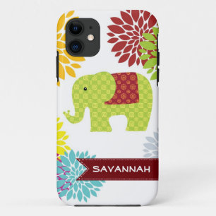 Capa Para iPhone Da Case-Mate Caixa colorida personalizada da flor do elefante