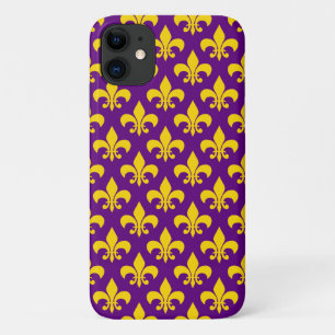 Capa Para iPhone Da Case-Mate Caixa Dourado roxa do iPhone 4/4S da flor de lis