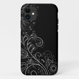 Capa Para iPhone Da Case-Mate Caixa floral lunática preta & branca do iPhone 5