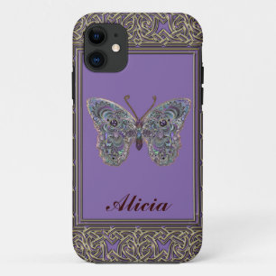 Capa Para iPhone Da Case-Mate Caixa metálica Glittery personalizada da borbolet