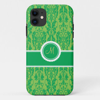 Capa Para iPhone Da Case-Mate Caixa Monogrammed verde do iPhone 5 do damasco de