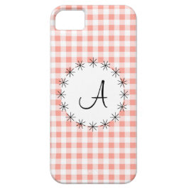 Capa Para iPhone Da Case-Mate Caixa no iPhone 5 da Verificação de Coral Gingham 