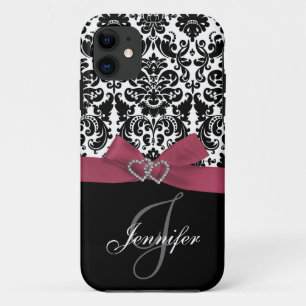 Capa Para iPhone Da Case-Mate Caixa ornamentado cor-de-rosa, preta personalizada