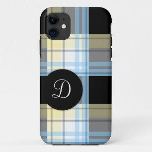 Capa Para iPhone Da Case-Mate Caixa preta amarela azul do iPhone 5 do monograma