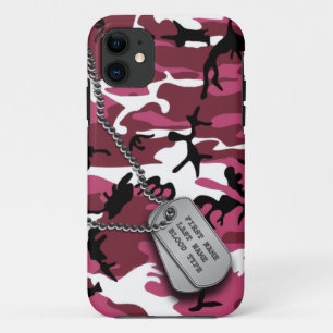 Capa Para iPhone Da Case-Mate Camo cor-de-rosa com dog tags