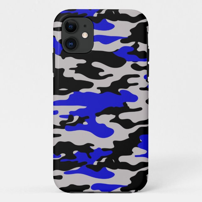 Capa Para iPhone Da Case-Mate Camo preto e azul - iPhone 5 (Verso)