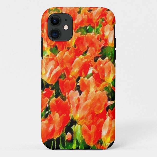 Capa Para iPhone Da Case-Mate Campo laranja de tulipas (Verso)