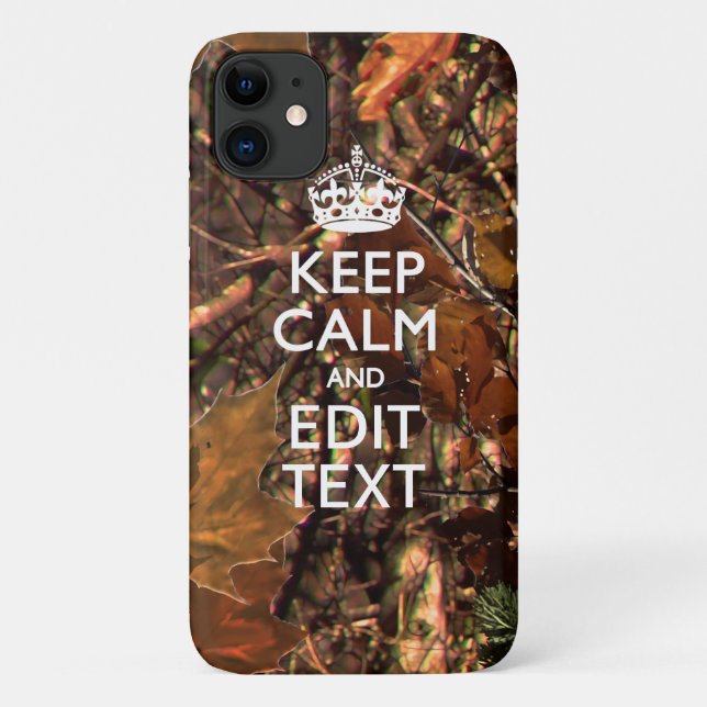 Capa Para iPhone Da Case-Mate Camuflagem de Fall Season Mantenha Calmo Seu Texto (Verso)