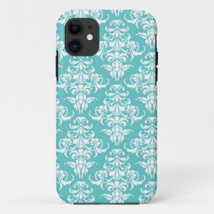Capa Para iPhone Da Case-Mate Candelabro chique feminino do vintage azul da cor