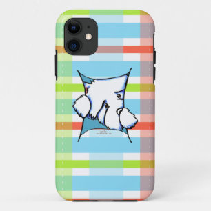 Capa Para iPhone Da Case-Mate Cão de Westie dentro da xadrez