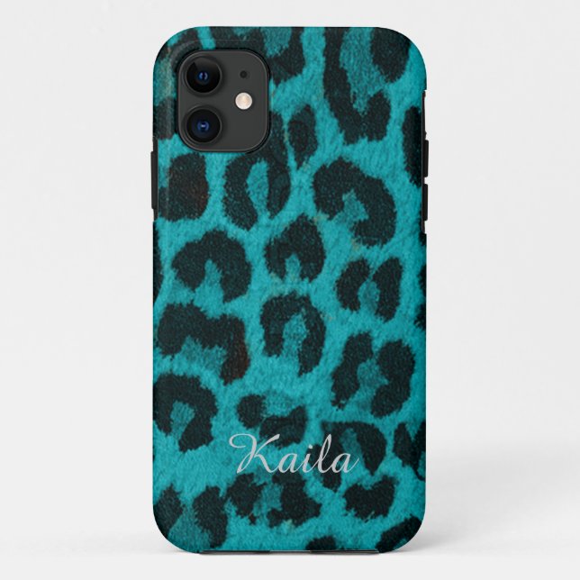 Capa Para iPhone Da Case-Mate Capa de telefone do impressão da chita da cerceta (Verso)