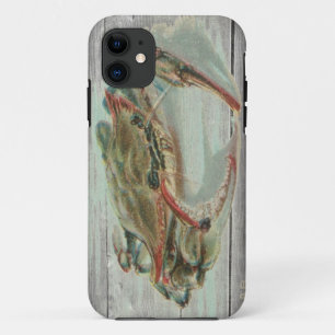 Capa Para iPhone Da Case-Mate Caranguejo náutico de madeira do vintage do