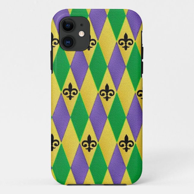 Capa Para iPhone Da Case-Mate Carnaval Harlequim Flor de Lis (Verso)