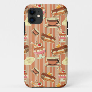 Capa Para iPhone Da Case-Mate Cartão do vintage com uma sobremesa da morango