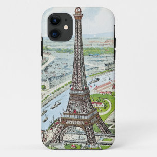 Capa Para iPhone Da Case-Mate Cartão que descreve a torre Eiffel