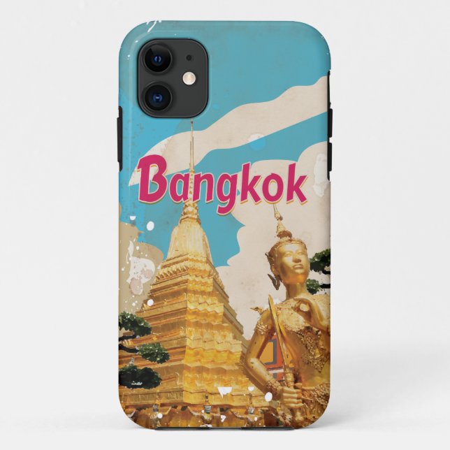 Capa Para iPhone Da Case-Mate Cartaz de Viagem Antigo de Banguecoque (Verso)