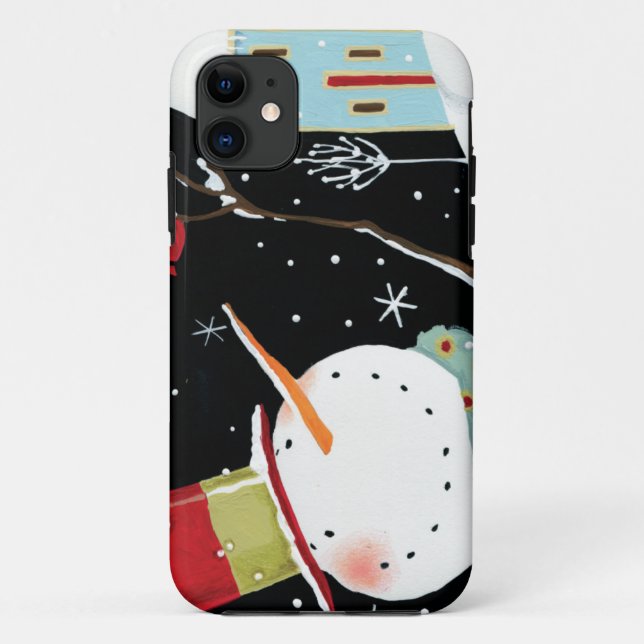 Capa Para iPhone Da Case-Mate Casa moderna do inverno dos bonecos de neve (Verso)