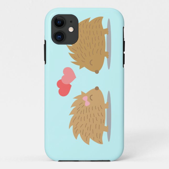 Capa Para iPhone Da Case-Mate Casal de ouriços fofos apaixonados (Verso)