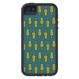 Capa Para iPhone Da Case-Mate Caso do iPhone 5/5s, Padrão Tribal, Amarelo, Teal