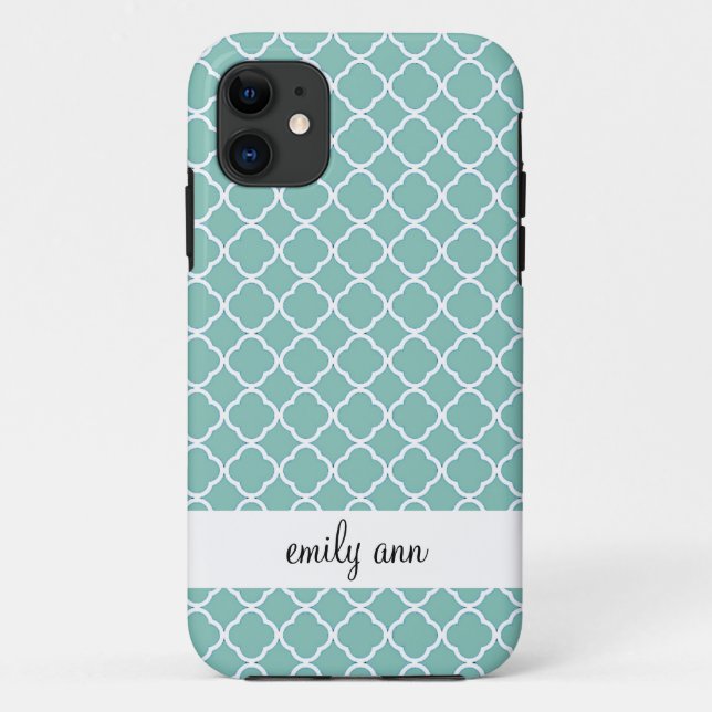 Capa Para iPhone Da Case-Mate Caso do iPhone 5 de Quatrefoil da cerceta (Verso)