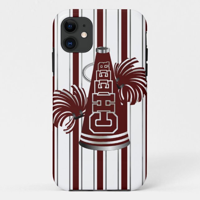 Capa Para iPhone Da Case-Mate Caso do iPhone 5 do Cheerleader Branco e Maroon (Verso)
