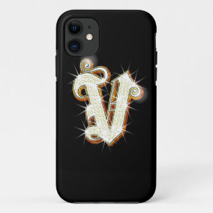 Capa Para iPhone Da Case-Mate Caso do iPhone 5 do monograma V de Bling