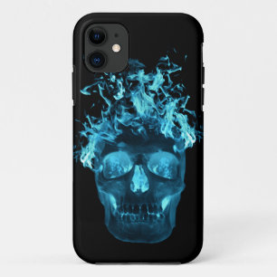 Capa Para iPhone Da Case-Mate Caso do iPhone 5G do crânio da chama azul