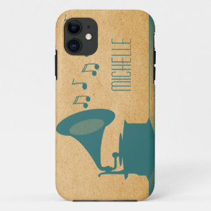 Capa Para iPhone Da Case-Mate Caso do Teal Vintage Gramophone BT iPhone 5
