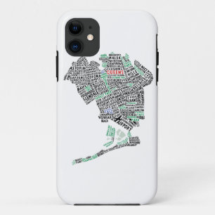 Capa Para iPhone Da Case-Mate Caso do telemóvel do mapa da tipografia do Queens