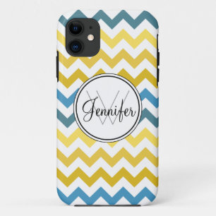 Capa Para iPhone Da Case-Mate Caso Dourado do iPhone 5 do monograma de Chevron