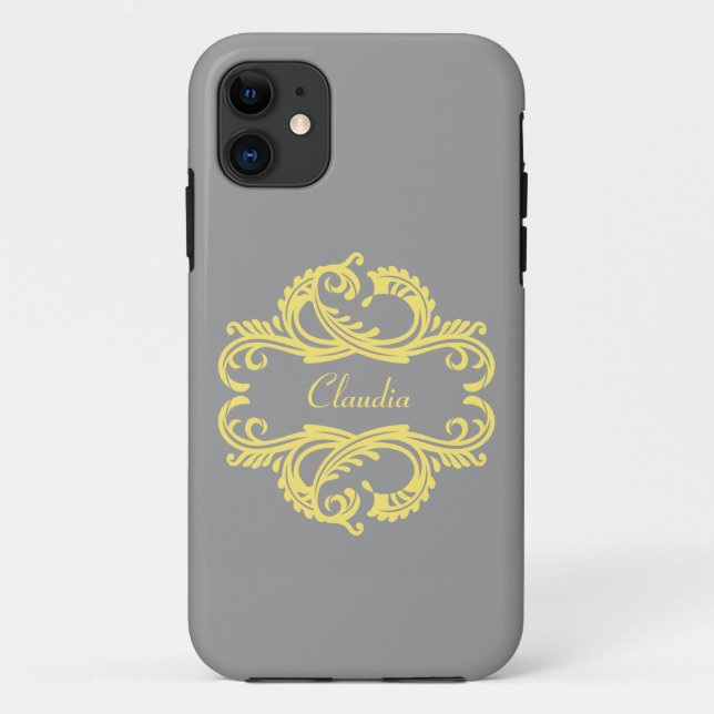Capa Para iPhone Da Case-Mate Caso Yellow Chic Damask BT iPhone 5 (Verso)