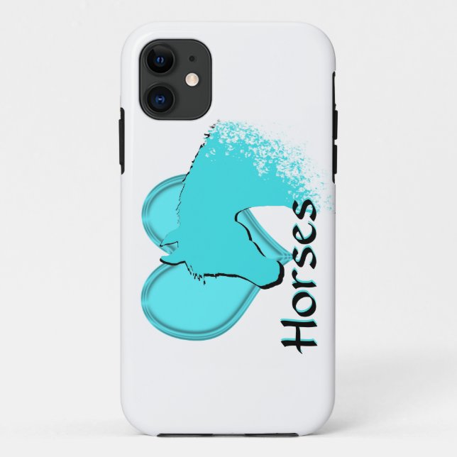 Capa Para iPhone Da Case-Mate Cavalos do Coração III (aqua) (Verso)