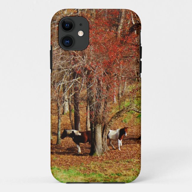 Capa Para iPhone Da Case-Mate Cavalos Gêmeos Castanho e Branco (Verso)