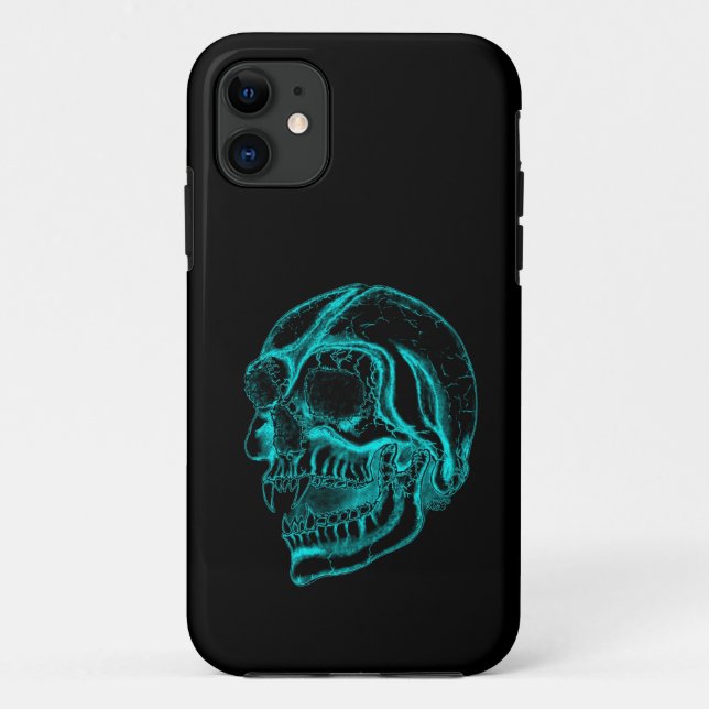 Capa Para iPhone Da Case-Mate Caveira vampiro, Design verde e preto (Verso)