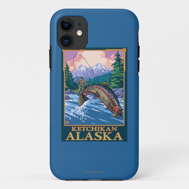 Capa Para iPhone Da Case-Mate Cena da pesca com mosca - Ketchikan, Alaska (Verso)