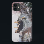 Capa Para iPhone Da Case-Mate Cena de neve de inverno com preto giro e cão bronz<br><div class="desc">Esta imagem original de Natal é uma pintura de um pequeno cão preto e mestiço muito bonito, ele está cheirando e coçando a espessa camada de neve recém-caída que ele acabou de descobrir pela primeira vez no jardim. Este pequeno cão chama-se Eddie, ele é um cão de cruzamento de german...</div>