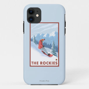 Capa Para iPhone Da Case-Mate Cena do Snowboarder - as Montanhas Rochosas