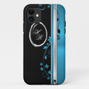 Capa Para iPhone Da Case-Mate Cerceta elegante & caixa floral preta do iPhone 5