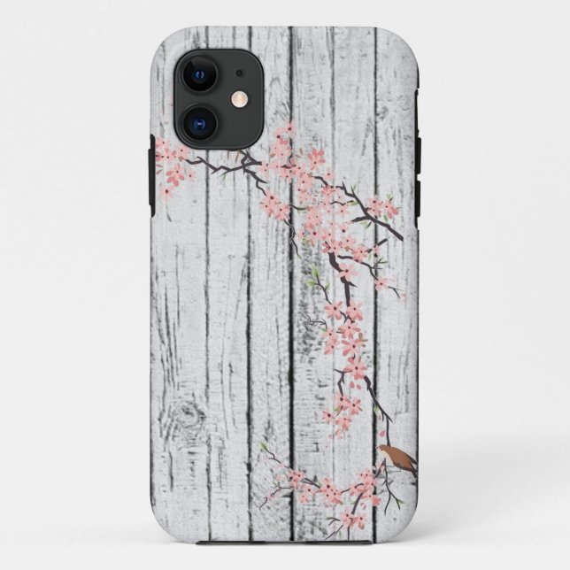 Capa Para iPhone Da Case-Mate Cerery Blossom — Colheita branca rústica (Verso)
